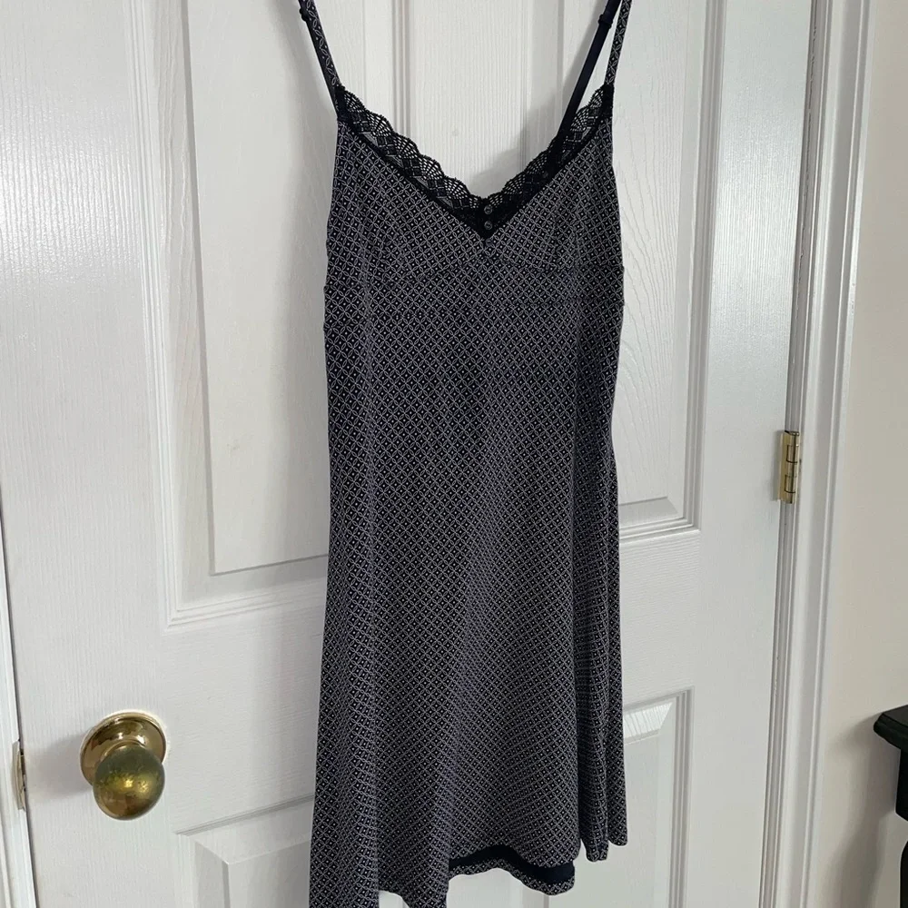 Patterned Black Lingerie Style Dress - Picture 2 of 8